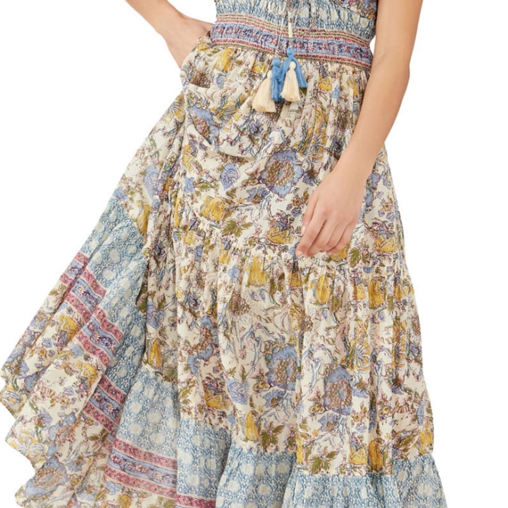 💰SOLD💰Free People Floral BohO Real Love Maxi Dress Multi blue Sz L 🤩HOST PICK - Picture 4 of 4